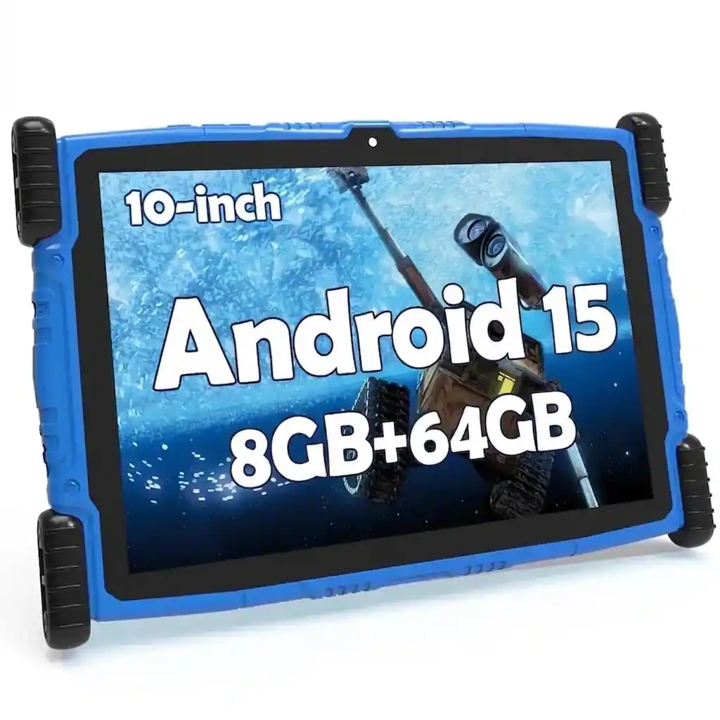 MEIZE - Newest Kids Tablet Android tablet,10" Android Kids Tablet 8(4+4)GB+64GB with Kickstand, Kid-Friendly Interface - Blue