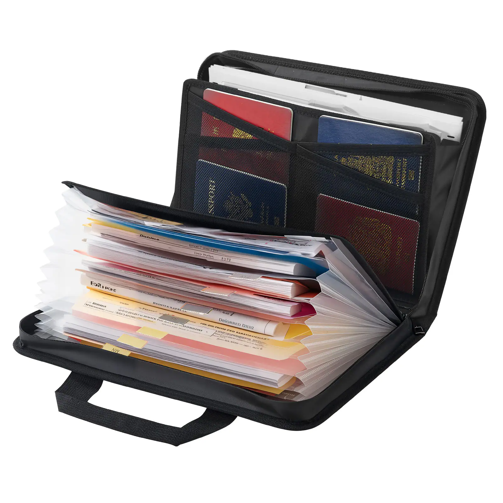 VEVOR - Fireproof Document Bag, 1832 ℉ Heat Insulated Fireproof & Waterproof Bag, Portable Multi-Layer File Storage Security - Black