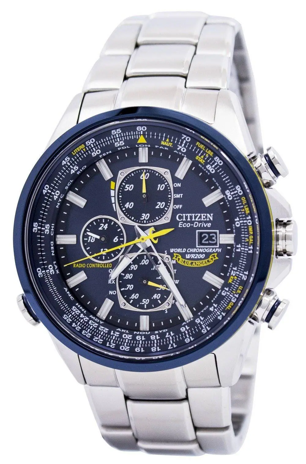 Citizen - Eco-Drive Angels Radio Controlled World Chronograph AT8020-54L Men's Watch - Blue