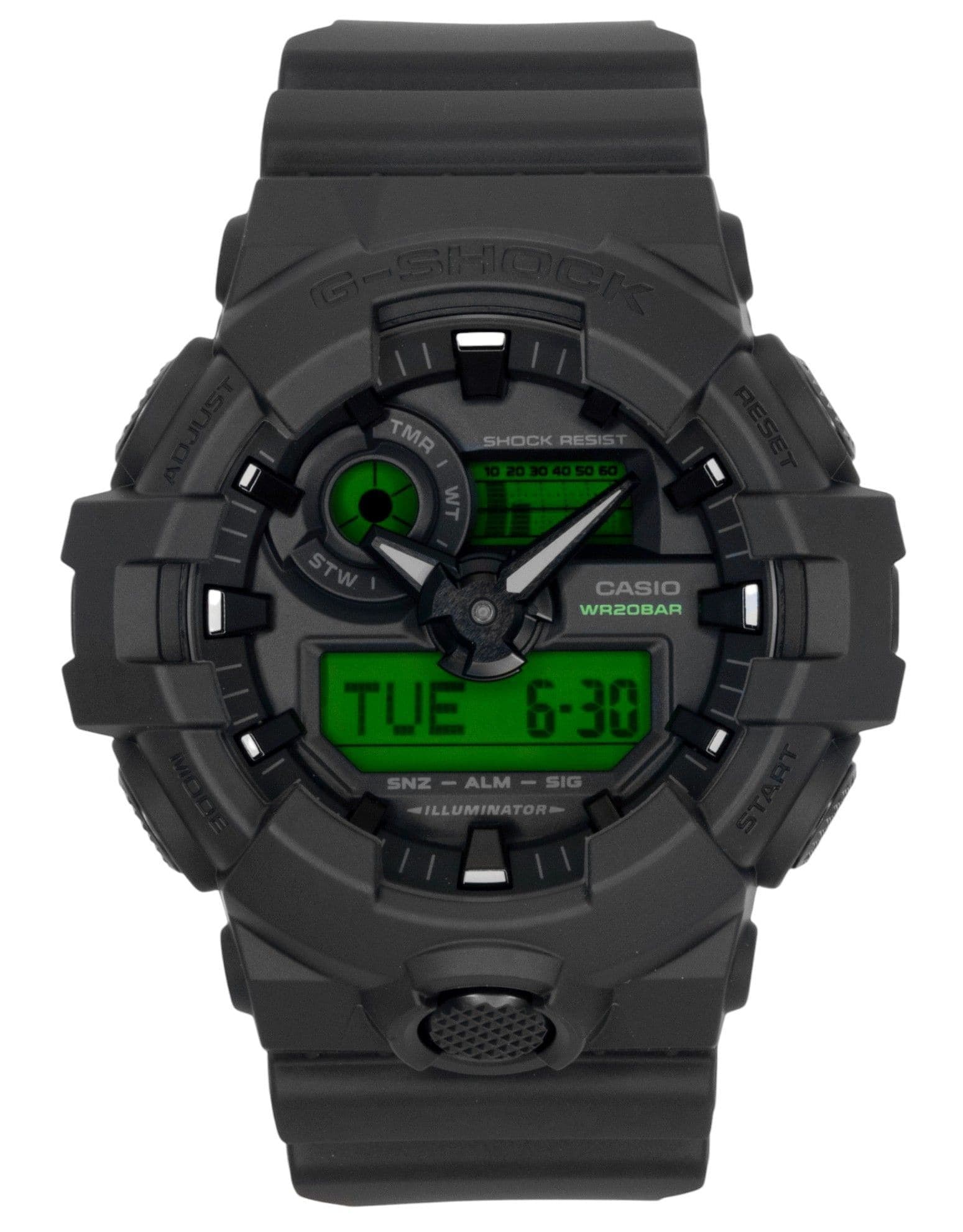 Casio - G-Shock Analog Digital Dial Resin Quartz GA-700BEG-1A 200M Men's Watch - Black