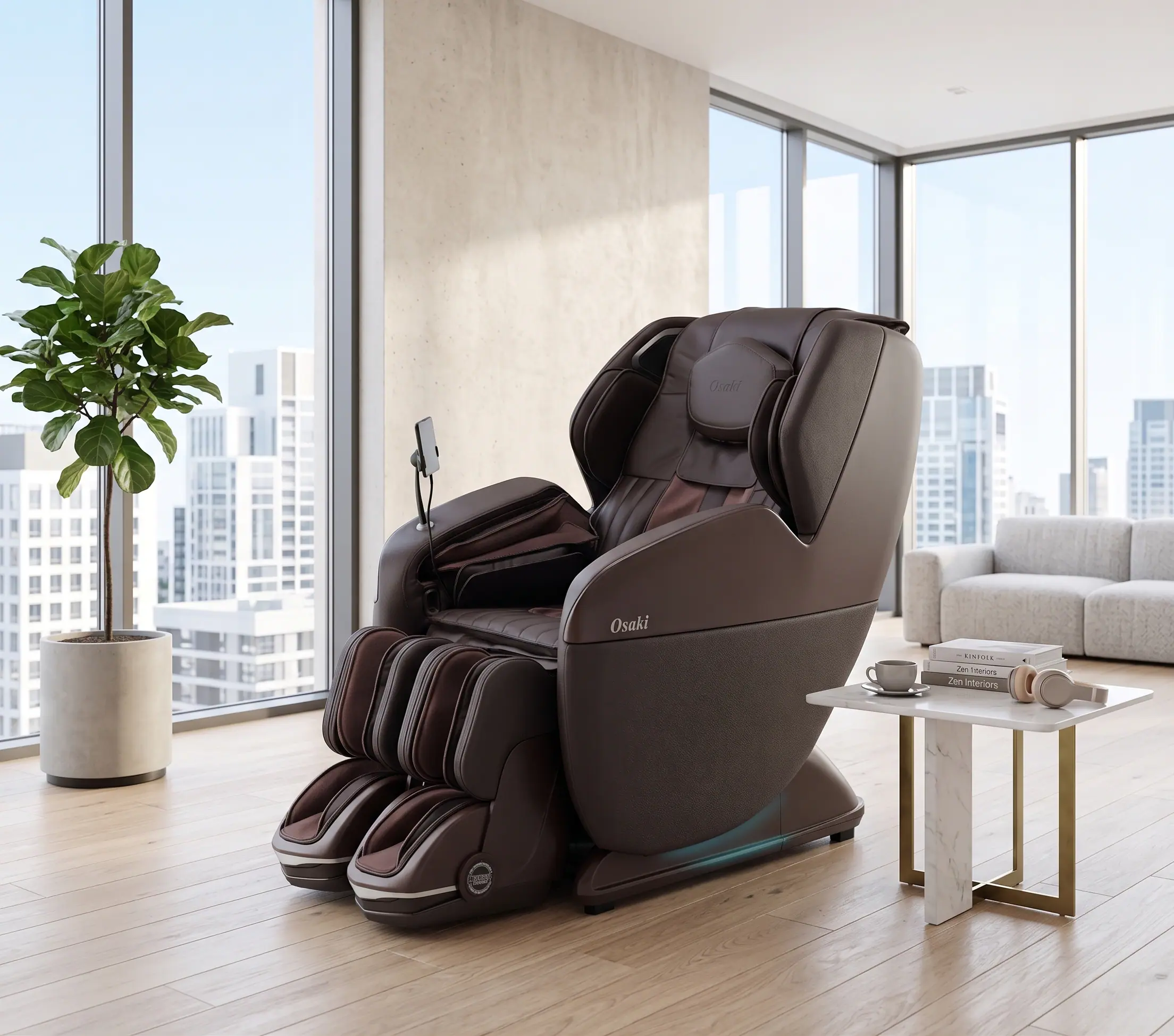 Osaki - 4D Yoga Flex AI Zero Gravity Massage Chair with Dynamic Leg Stretch Technology - Brown