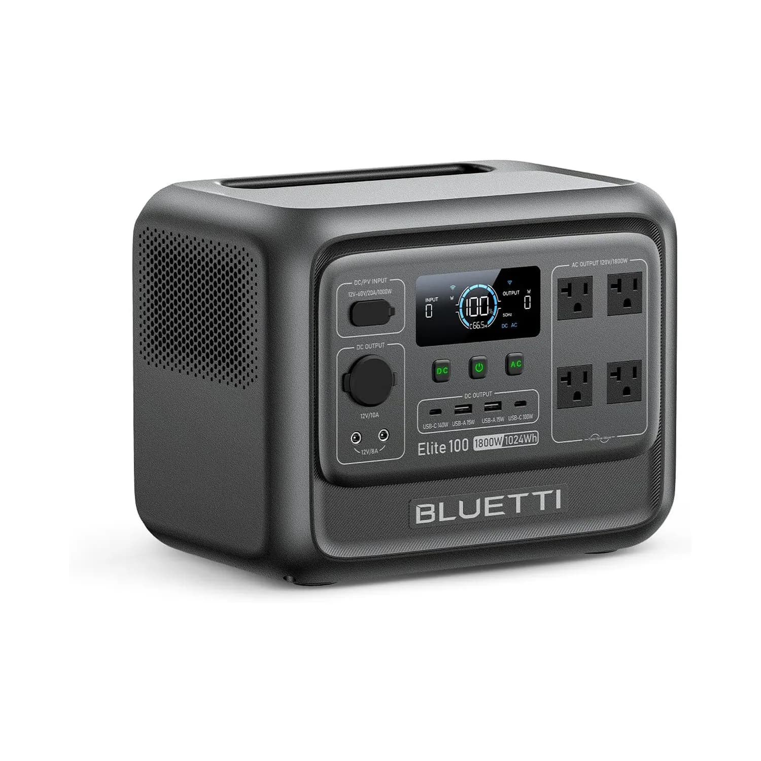 BLUETTI - 1800W Continuous/3600W Peak Output 1024Wh Portable Power Station, Push Button Start Battery Solar Generator for Outdoors (1024 Wh Capacity)
