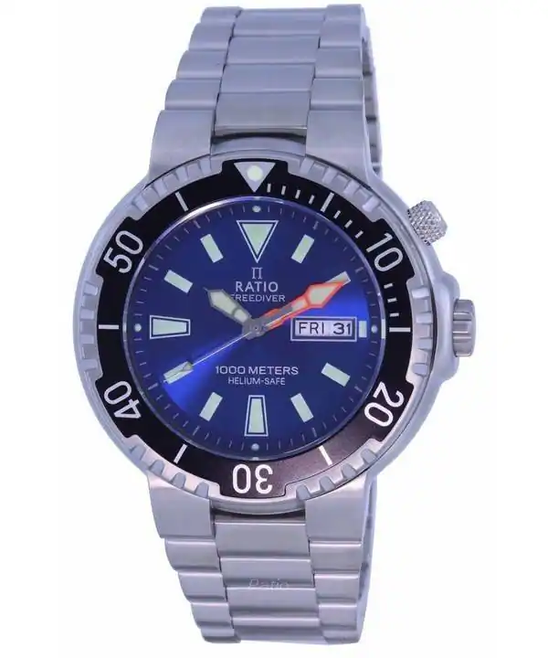 RATIO - FreeDiver Dial Stainless Steel Quartz 1050HA93-12V-BLU 1000M Men's Watch - Blue