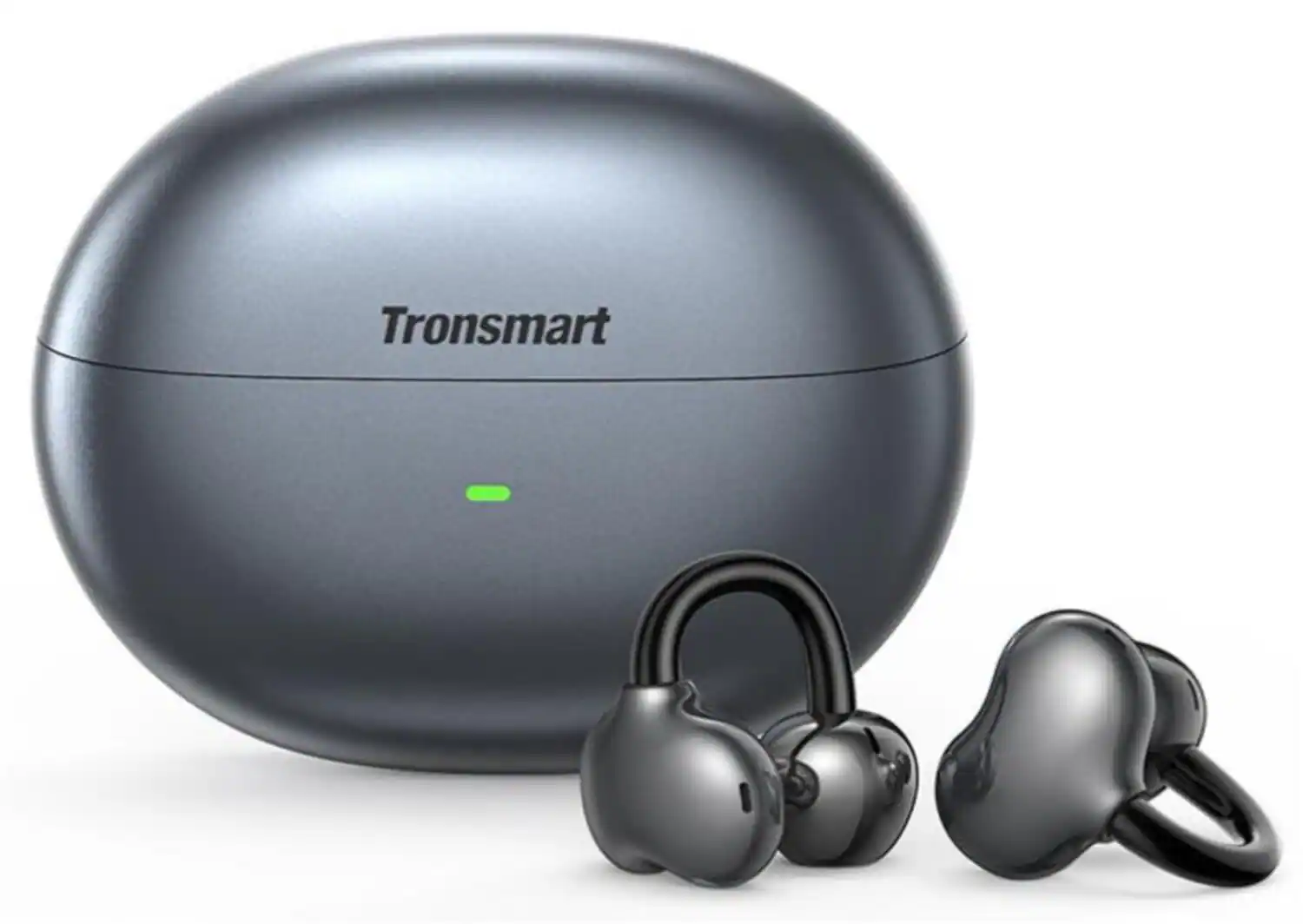 Tronsmart - OpenFly Clip Open-Ear Wireless Clip-On Earbuds w/ Bluetooth 6.0, AI ENC Microphones, 24H Battery, IPX5 & Tap Control - Black