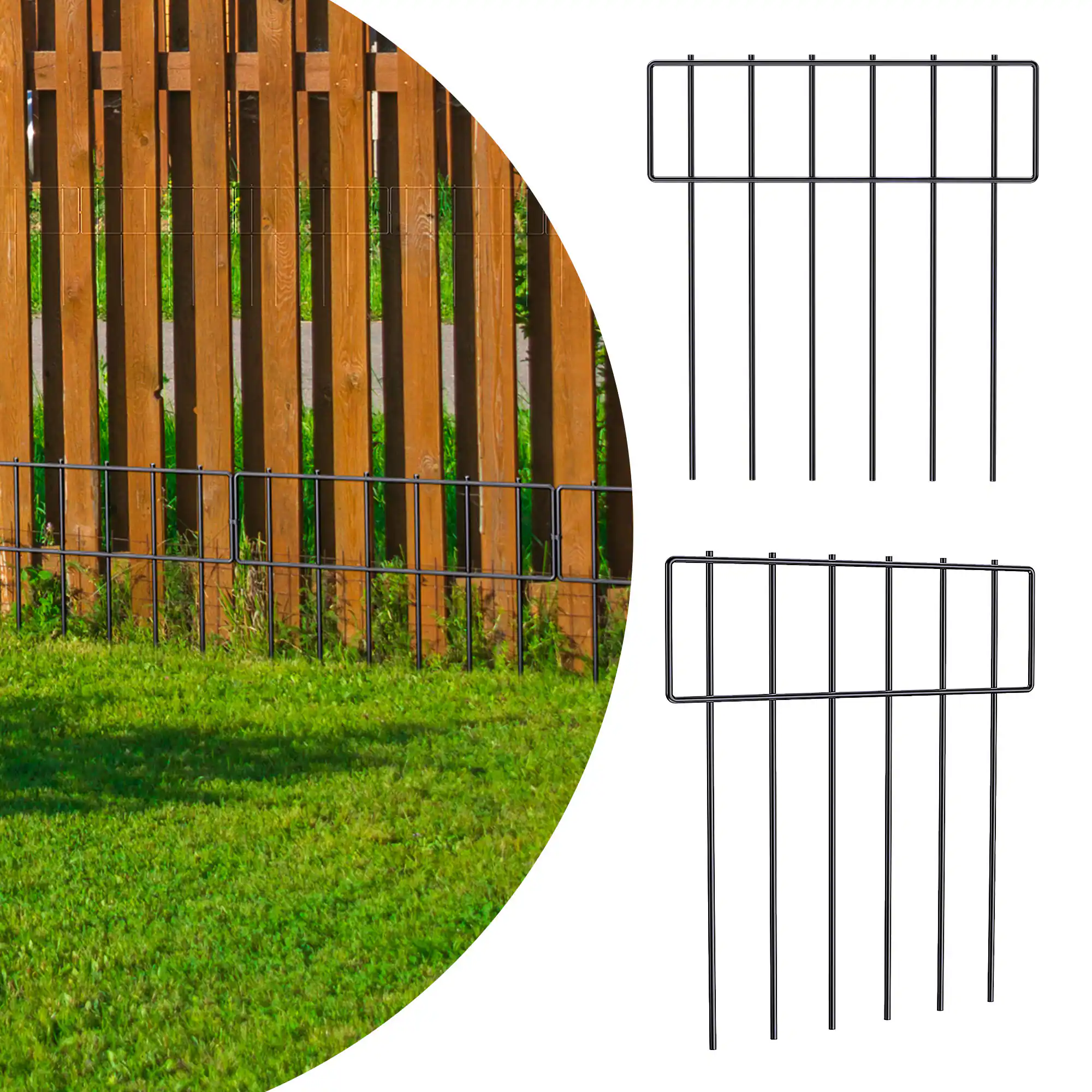 Oumilen - 19 Pack Animal Barrier Fence 17 in(H) X 20 Ft(L) Decorative Garden Fence Border