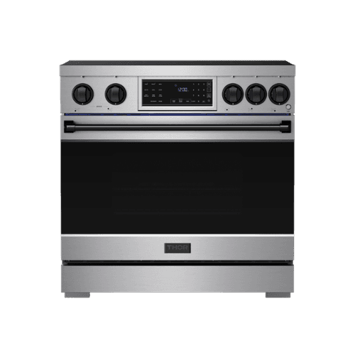 Gordon Ramsay Series by Thor Kitchen 6.0 Cu. Ft Freestanding Induction Range with Black Hardware - Stainless Steel