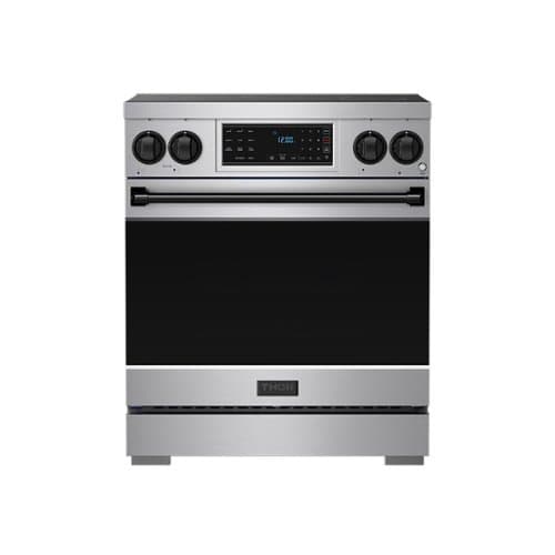 Gordon Ramsay Series by Thor Kitchen 4.8 Cu. Ft Freestanding Induction Range with Black Hardware - Stainless Steel
