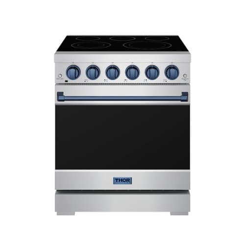 Gordon Ramsay Series by Thor Kitchen 4.55 Cu. Ft Freestanding Electric Range with Navy Blue Hardware - Stainless Steel