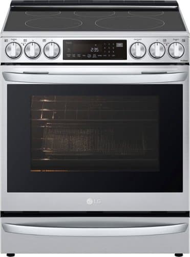 Open-Box: LG - 30-in Wide 6.3 Cu. Ft. Smart Slide-In True Convection Range with 5 Elements, EasyClean and Air Sous Vide - Stainless Steel