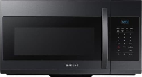 Open-Box: Samsung - 1.7 cu. ft. Over-the-Range Microwave - Matte Black Steel