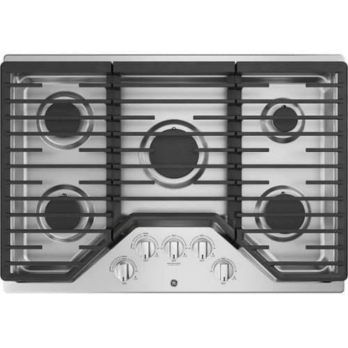Open-Box: GE - 30 in. Wide 5 Burner Built-In Gas Cooktop with Dishwasher-Safe Grates - Stainless Steel
