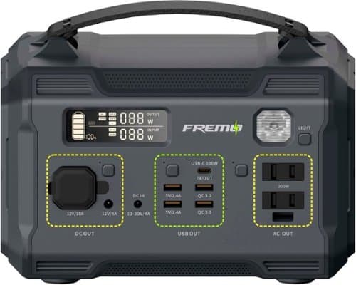 Open-Box: Fremo - X300 276 Watt Battery Powered Portable Generator (276 Wh Capacity) - Gray