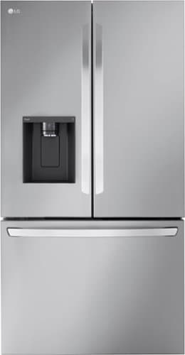 Open-Box: LG - 36-in Wide Counter-Depth MAX 25.5 Cu. Ft. French Door Smart Refrigerator with Dual Ice - Stainless Steel