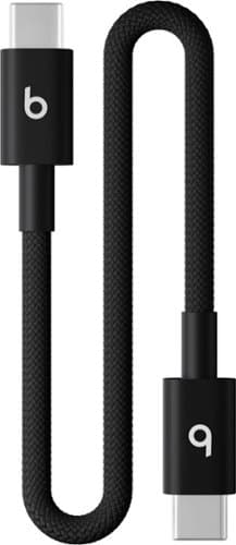 Open-Box: Beats - 8" USB-C to USB-C Woven Short Cable - Bolt Black