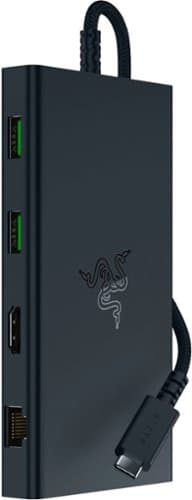 Open-Box: Razer - USB C Dock Station with 11 Ports for Windows 10 or later (PC with USB‑C); macOS 10.13 or later (Mac) - Black
