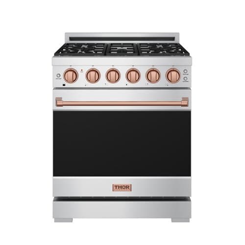 Gordon Ramsay Series by Thor Kitchen 4.55 Cu. Ft Freestanding Liquid Propane Gas Range with Rose Gold Hardware - Stainless Steel