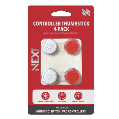 Open-Box: NEXT - Precision Thumbstick 4-Pack for Nintendo Switch and Nintendo Switch 2 Pro Controllers - Multi Color