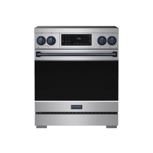 Gordon Ramsay Series by Thor Kitchen 4.8 Cu. Ft Freestanding Induction Range with Navy Blue Hardware - Stainless Steel
