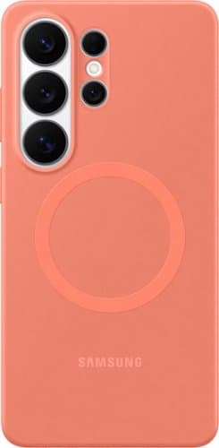 Open-Box: Samsung - Galaxy S26 Ultra Silicone Magnet Case - Coral Red