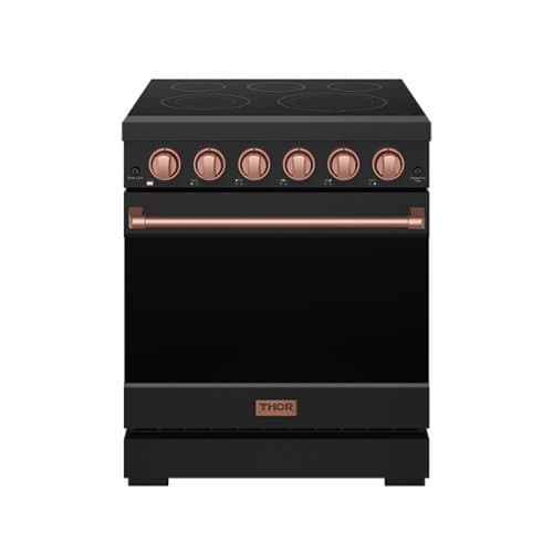 Gordon Ramsay Series by Thor Kitchen 4.55 Cu. Ft Freestanding Electric Range with Rose Gold Hardware - Matte Black