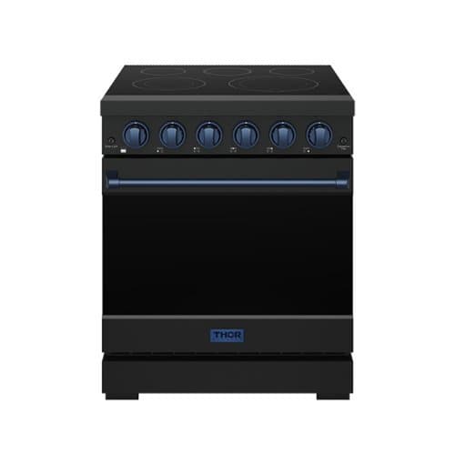Gordon Ramsay Series by Thor Kitchen 4.55 Cu. Ft Freestanding Electric Range with Navy Blue Hardware - Matte Black